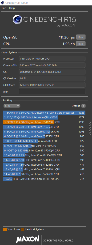 DELL G5 15 CINEBENCH_R15
